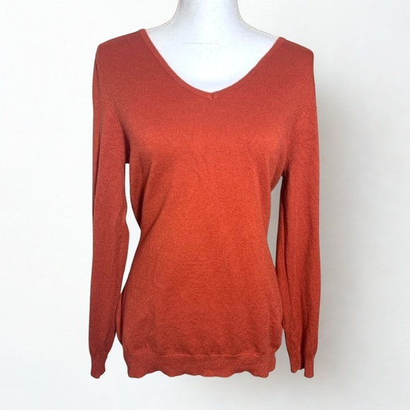Love Ellie Sweaters - Love Ellie Women’s V-Neck Criss Cross Back Sweater Rust Color Size Medium